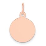 14k Rose Gold Plain .011 Gauge Round Engraveable 12mm Disc Charm