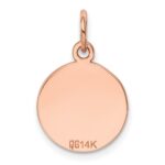 14k Rose Gold Plain .011 Gauge Round Engraveable 12mm Disc Charm - Image 3