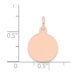 14k Rose Gold Plain .009 Gauge Round Engraveable 12mm Disc Charm - Image 4