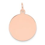 14k Rose Gold Plain .009 Gauge Round Engravable 18mm Disc Charm