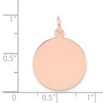 14k Rose Gold Plain .018 Gauge Round Engravable 18mm Disc Charm - Image 4
