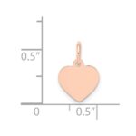 14k Rose Gold Plain .013 Gauge Engraveable Heart 11x9mm Disc Charm - Image 4