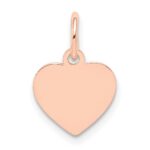 14k Rose Gold Plain .011 Gauge Engraveable Heart 12x10mm Disc Charm
