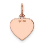 14k Rose Gold Plain .011 Gauge Engraveable Heart 12x10mm Disc Charm - Image 3