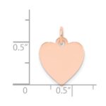 14k Rose Gold Plain .011 Gauge Engraveable Heart 15x14mm Disc Charm - Image 4
