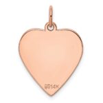 14k Rose Gold Plain .018 Gauge Engraveable Heart 21x20mm Disc Charm - Image 3