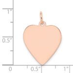 14k Rose Gold Plain .013 Gauge Engraveable Heart 21x20mm Disc Charm - Image 4