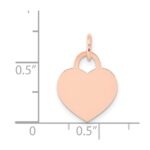 14k Rose Gold Plain .018 Gauge Medium Engraveable Heart 19x15mm Disc Charm - Image 4