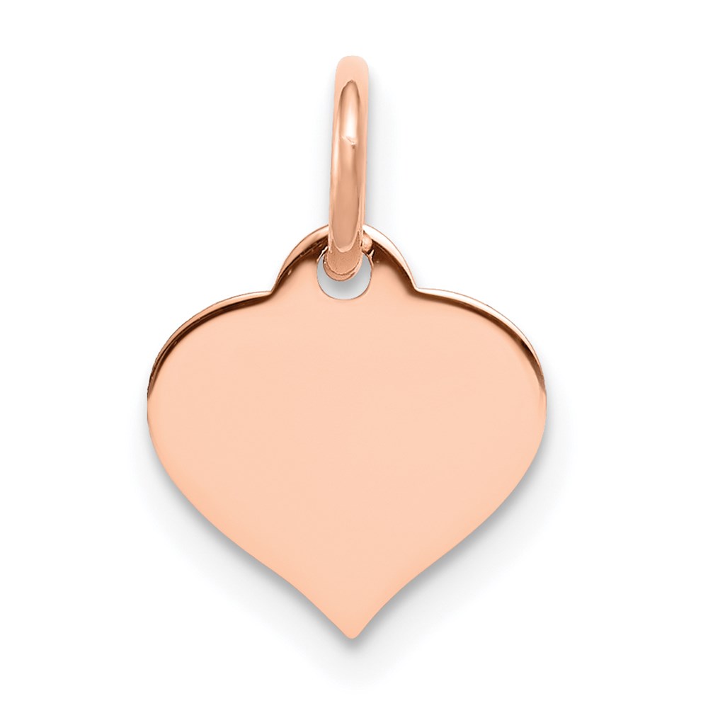 XRM525_18.jpg 14k Rose Gold Plain .011 Gauge Engravable Heart 10mm Disc Charm - Image 1