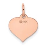 14k Rose Gold Plain .011 Gauge Engravable Heart 14x12mm Disc Charm - Image 3