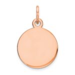 14k Rose Gold Plain .013 Gauge Round Engraveable 11mm Disc Charm
