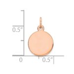 14k Rose Gold Plain .013 Gauge Round Engraveable 11mm Disc Charm - Image 2