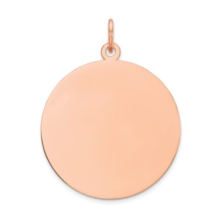 14k Rose Gold Plain .013 Gauge Round Engravable 21mm Disc Charm