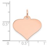 14k Rose Gold Plain .027 Gauge Engraveable Heart 18x19mm Disc Charm - Image 3