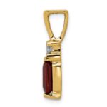 14k 8x6mm Emerald-cut Garnet and AA Diamond Slide Fits up to 2mm Regular/4mm Fancy or Reversible Omega - Image 2