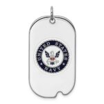 Sterling Silver Rhodium-plated U.S. Navy Dog Tag
