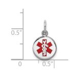 Sterling Silver Rhodium-plated Medical Charm - Image 4