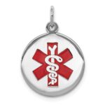 Sterling Silver Rhodium-plated Medical Jewelry Pendant