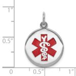 Sterling Silver Rhodium-plated Medical Jewelry Pendant - Image 4