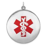 Sterling Silver Rhodium-plated Medical Jewelry Pendant
