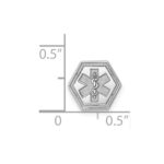 Sterling Silver Rhod-plt Non-enameled Attachable Emblem Medical Charm - Image 3