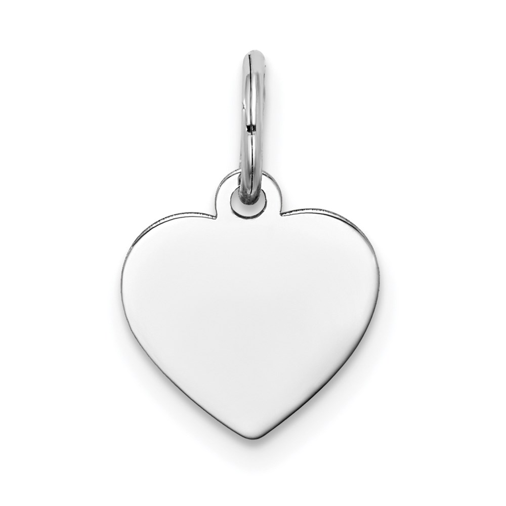 XWM116_18-4.jpg 14k White Gold Plain .018 Gauge Engravable Heart 12x10mm Disc Charm - Image 1