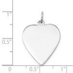 14k White Gold Plain .035 Gauge Engravable Heart 23x19mm Disc Charm - Image 3
