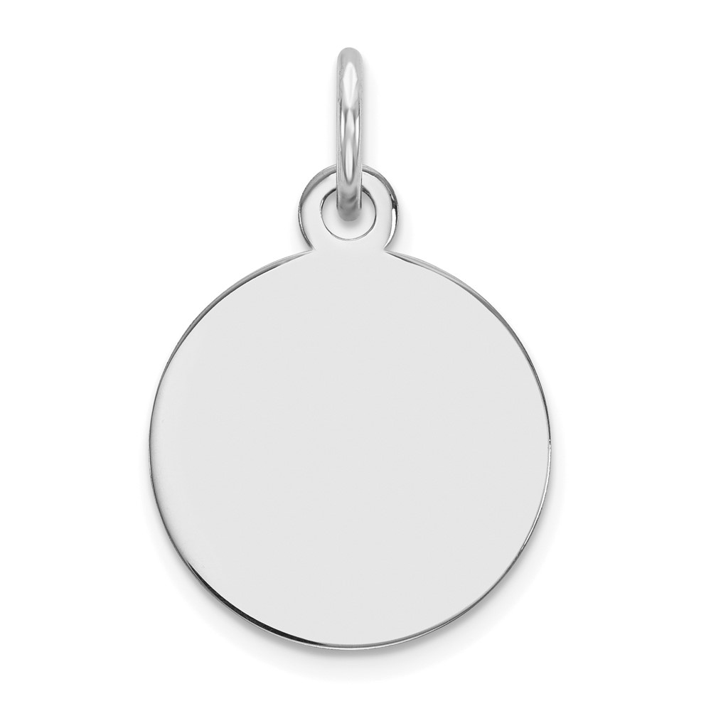 XWM135_18-5.jpg 14k White Gold Plain .027 Gauge Round Engravable 12mm Disc Charm - Image 1