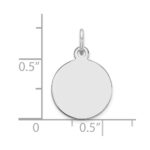 14k White Gold Plain .011 Gauge Round Engravable 12mm Disc Charm - Image 3