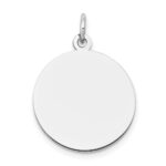 14k White Gold Plain .035 Gauge Round Engravable 18mm Disc Charm
