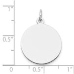 14k White Gold Plain .027 Gauge Round Engravable 18mm Disc Charm - Image 3