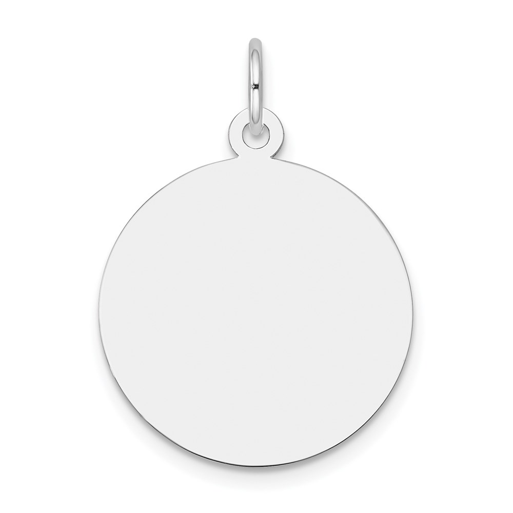 XWM137_18-1.jpg 14k White Gold Plain .013 Gauge Round Engravable 19mm Disc Charm - Image 1