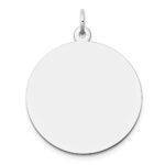 14k White Gold Plain .013 Gauge Round Engravable 24mm Disc Charm