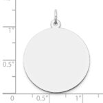 14k White Gold Plain .013 Gauge Round Engravable 24mm Disc Charm - Image 3