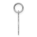 14k White Gold Plain Small.009 Depth Facing Right Engravable Girl Charm - Image 2