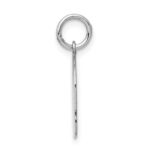 14k White Gold Plain Medium.013 Depth Facing Left Engravable Girl Charm - Image 2