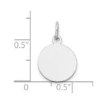 14K White Gold Plain .009 Gauge Round Engravable 12mm Disc Charm - Image 3