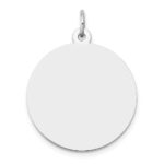 14K White Gold Plain .027 Gauge Round Engravable 22mm Disc Charm