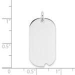 14k White Gold Plain .035 Gauge Engravable 25x13mm Dog Tag with Notch Disc Charm - Image 3