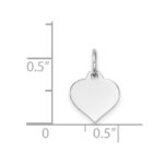 14K White Gold Plain .009 Gauge Engravable Heart 10x10mm Disc Charm - Image 3