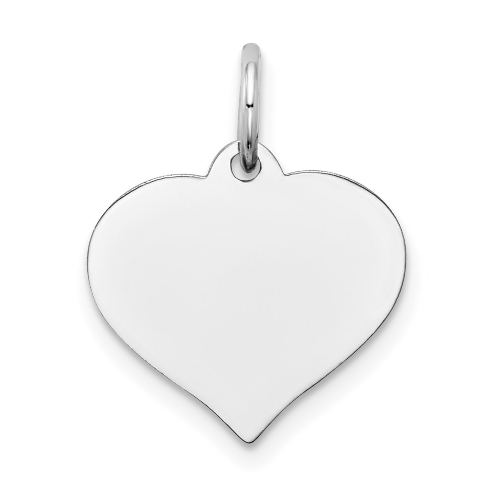 XWM602_18-4.jpg 14K White Gold Plain .018 Gauge Engravable Heart 15x14mm Disc Charm - Image 1
