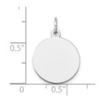 14k White Gold Plain .013 Gauge Round Engravable 15mm Disc Charm - Image 3