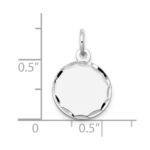 14k White Gold Etched Edge .027 Gauge Engraveable Round 13mm Disc Charm - Image 3
