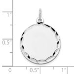 14k White Gold Etched Edge .011 Gauge Engraveable Round 19mm Disc Charm - Image 4