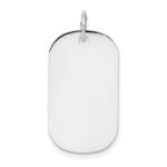 14k White Gold Plain .013 Gauge Engraveable 23x14mm Dog Tag Disc Charm