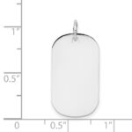 14k White Gold Plain .009 Gauge Engraveable 23x14mm Dog Tag Disc Charm - Image 3