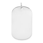 14k White Gold Plain .018 Gauge Engraveable 35x20mm Dog Tag Disc Charm