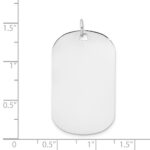 14k White Gold Plain .013 Gauge Engraveable 35x20mm Dog Tag Disc Charm - Image 3