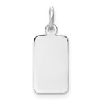 14k White Gold Plain .011 Gauge Rectangular Engravable 17x8mm Disc Charm
