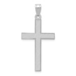 14k White Gold Florentine Satin Cross Pendant